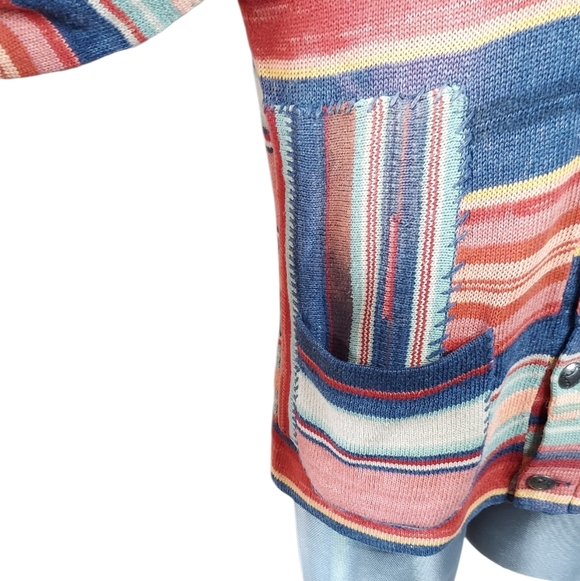 Polo RL | Patchwork | Aztec | Southwestern Navajo | 5 Button Shawl Cardigan - Picture 5 of 11